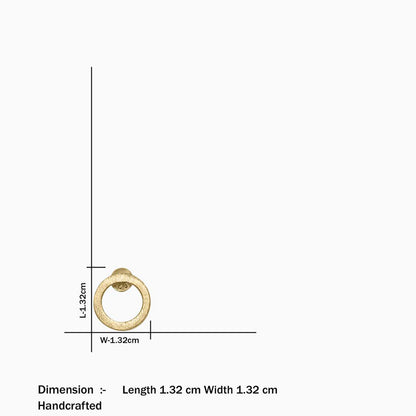 Pure Silver Stud Earrings - Gold Plated Roung Rings