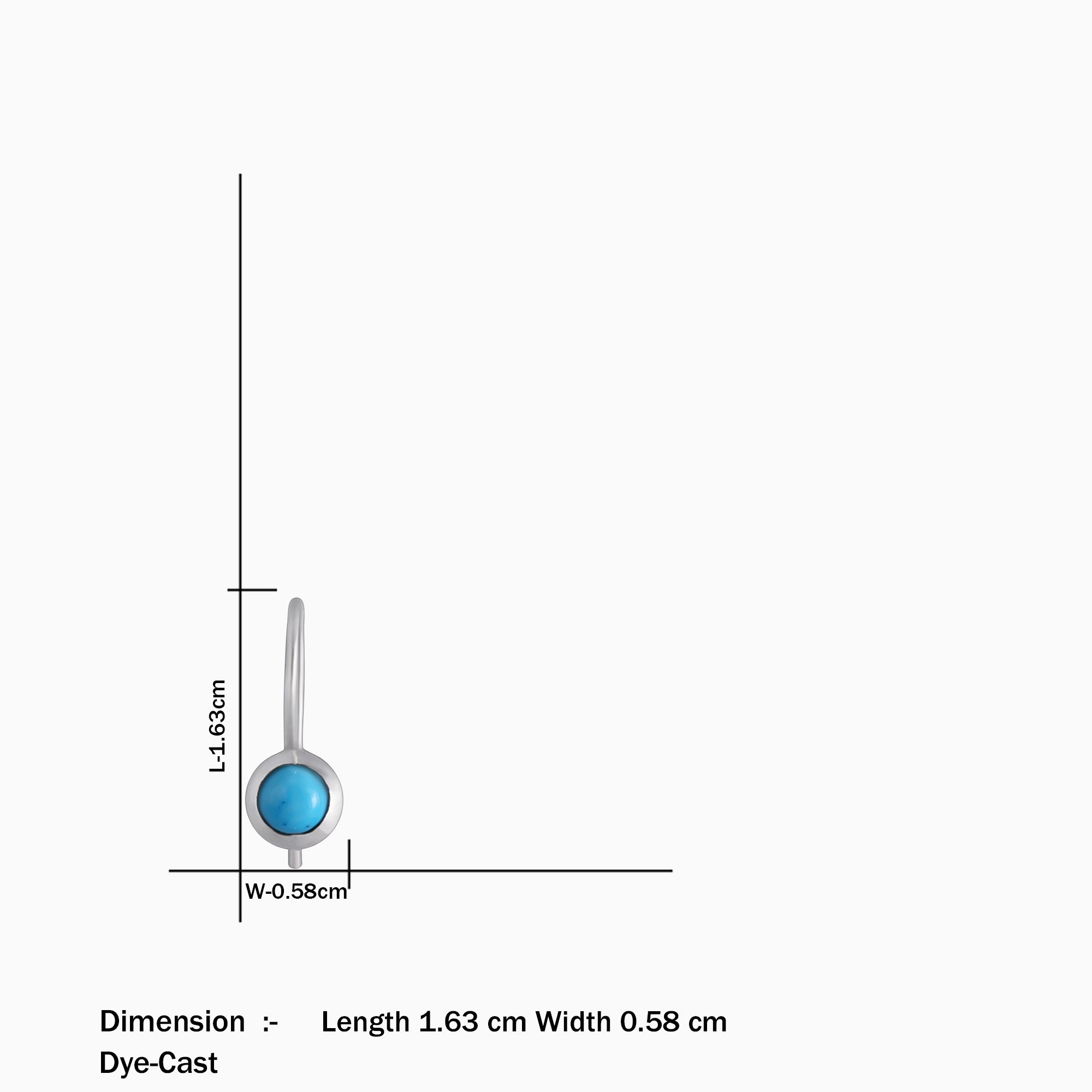 Round Blue Stone Studded Silver Dangle Earrings