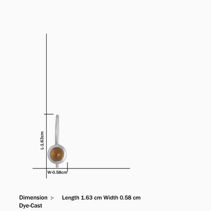 Pure Silver Earrings - Garnished With Tiger-Eye Stone