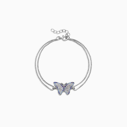Multicolor CZ 925 Sterling Silver Butterfly Bracelet - Sparkling Butterfly - Tweov Jewels