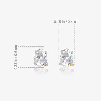 Pear Stud Earrings For Women – 925 Sterling Silver Rhodium Plated