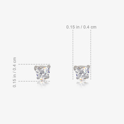 Heart Stud Earrings For Women – 925 Sterling Silver Rhodium Plated