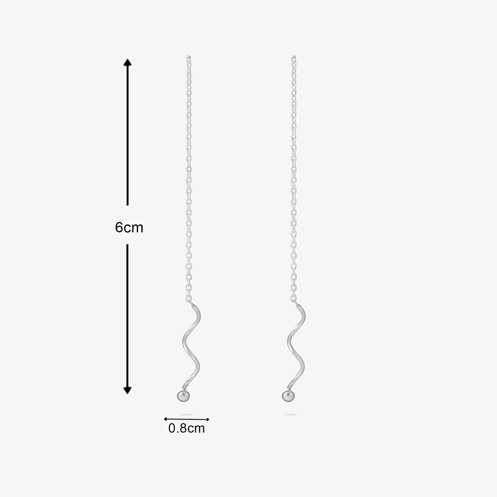 Wavy Chain Silver Earrings - Tweov Jewels