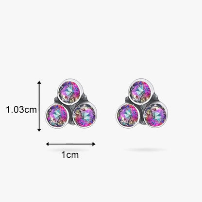 Triangular Topaz Silver Stud Earrings - Tweov Jewels