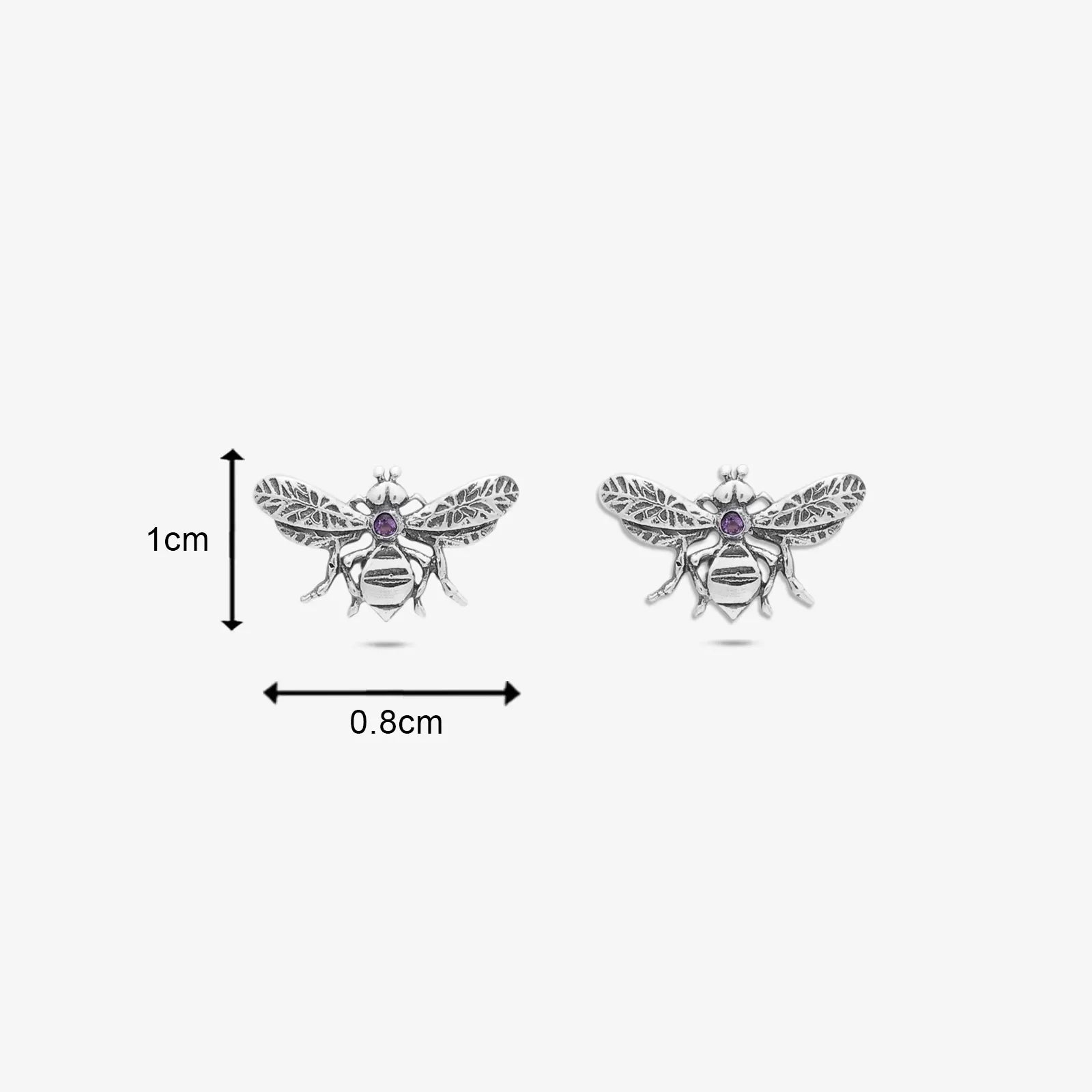 Bee Silver Stud Earrings - Tweov Jewels