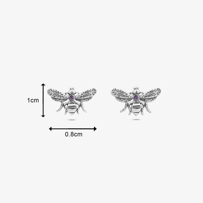 Bee Silver Stud Earrings - Tweov Jewels