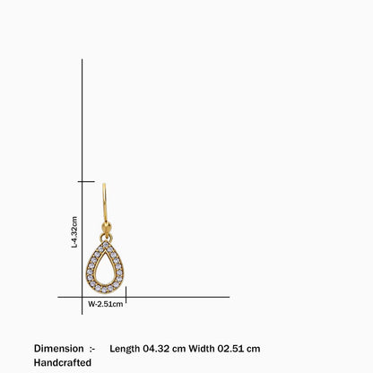 Pure Silver Earrings - Gold Plated CZ Dew Drop - Tweov Jewels