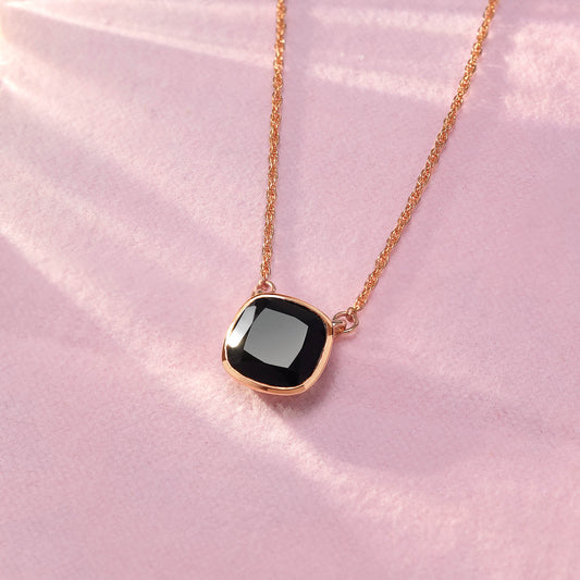 Exquisite Rose Gold Necklace - Elegant Black Onyx Chain - Tweov Jewels
