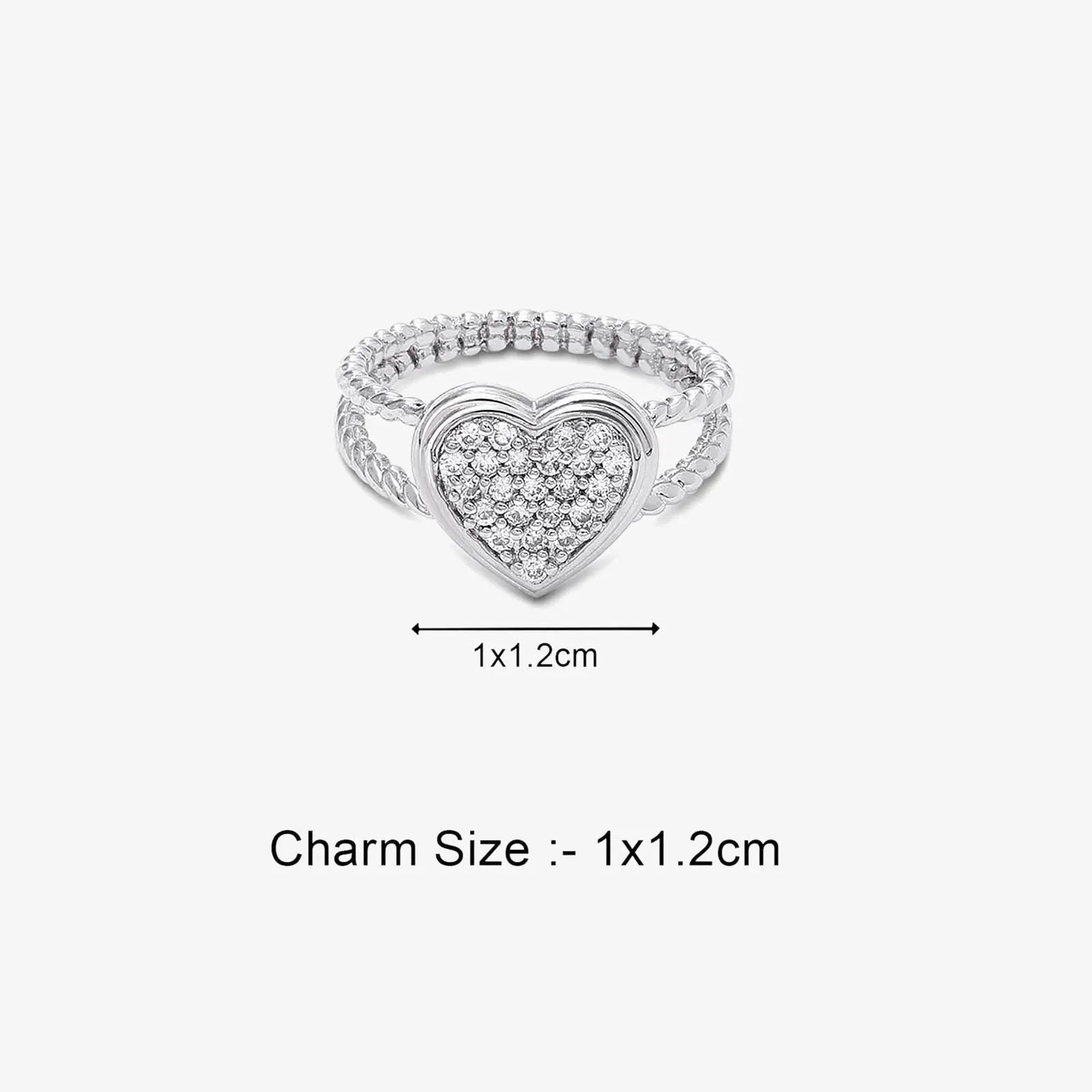 Zircon Heart Silver Ring - Tweov Jewels