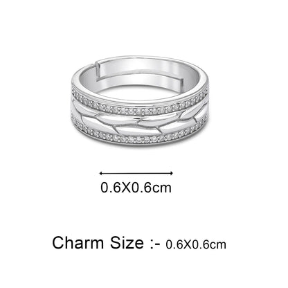 Dual Layered CZ Silver Ring for Women - Tweov Jewels