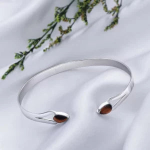 Pure 925 Sterling Silver Yellow Tiger Eye Bracelet - Tweov Jewels
