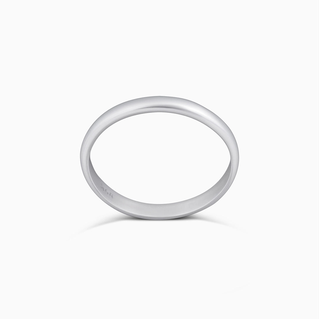 Pure 925 Silver Ring - Plain Glossy Slim Fit - Tweov Jewels