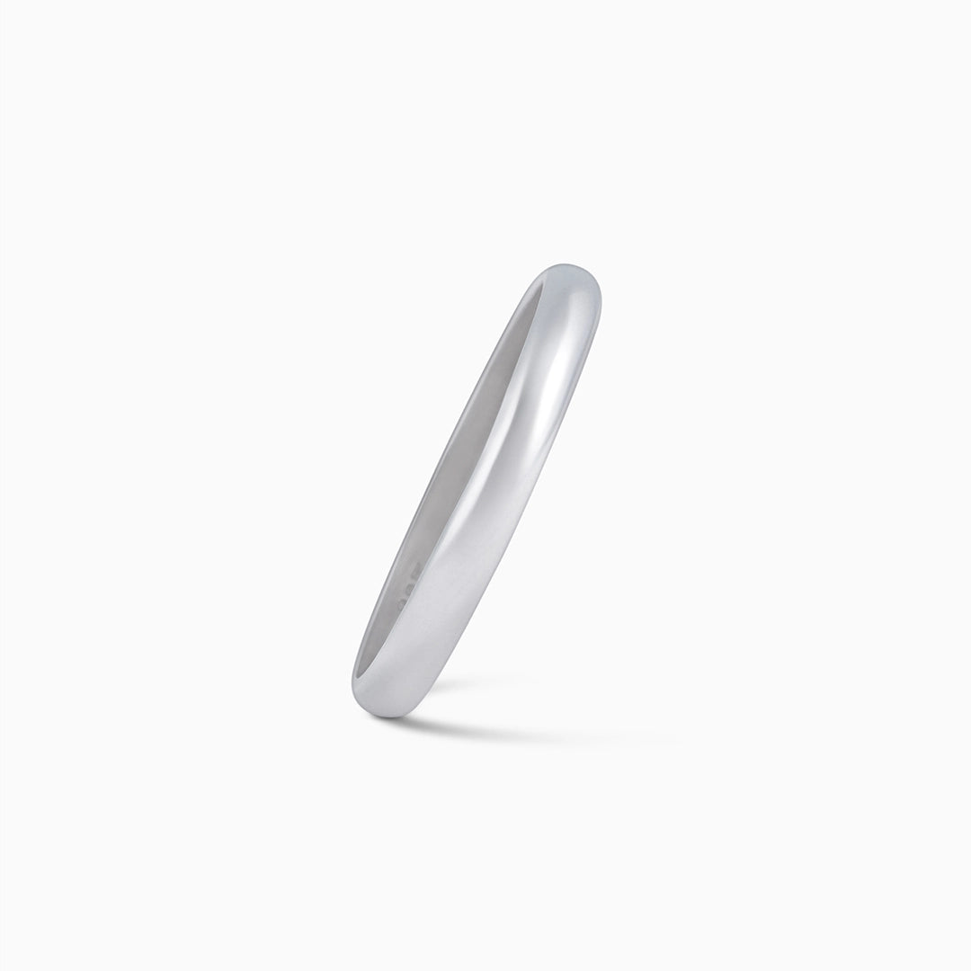 Pure 925 Silver Ring - Plain Glossy Slim Fit - Tweov Jewels