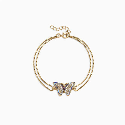 Gold plated Sterling Silver Cz Butterfly Bracelet for Women - Tweov Jewels