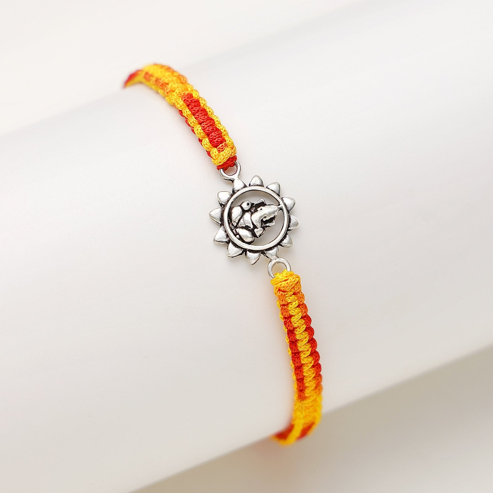 Ganesha Pure Silver Rakhi for brother - Tweov Jewels