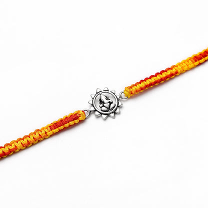 Ganesha Pure Silver Rakhi for brother - Tweov Jewels