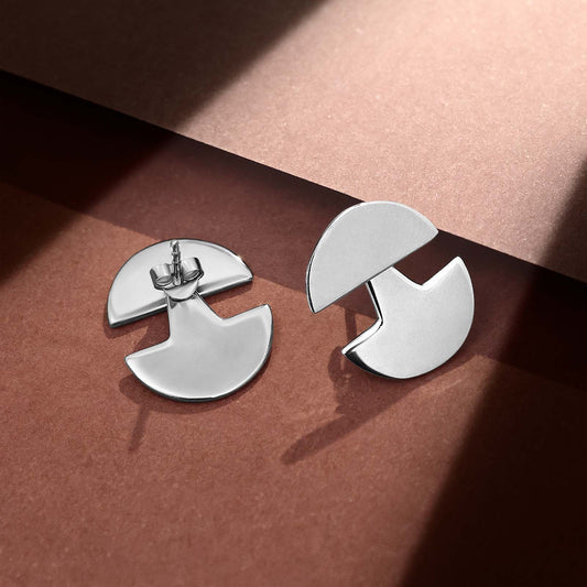 Pure Silver Earrings - Shiny 3 in 1 Mini Moons - Tweov Jewels