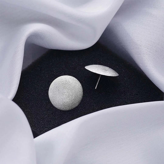 Pure Silver Studs - Twinkling With Full Moon - Tweov Jewels