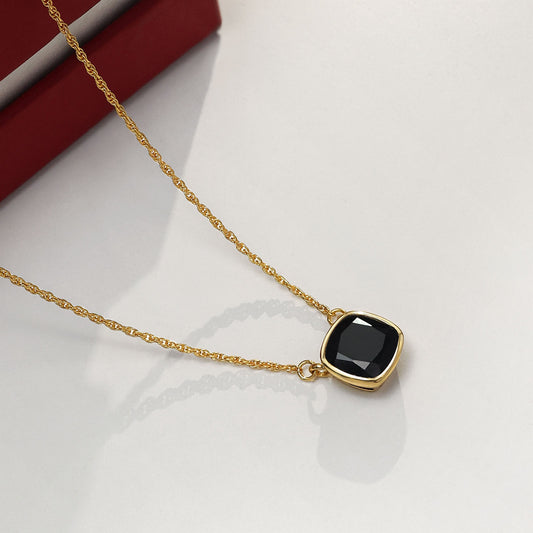 Gold-Plated Silver Necklace - Elegant Black Onyx Chain - Tweov Jewels