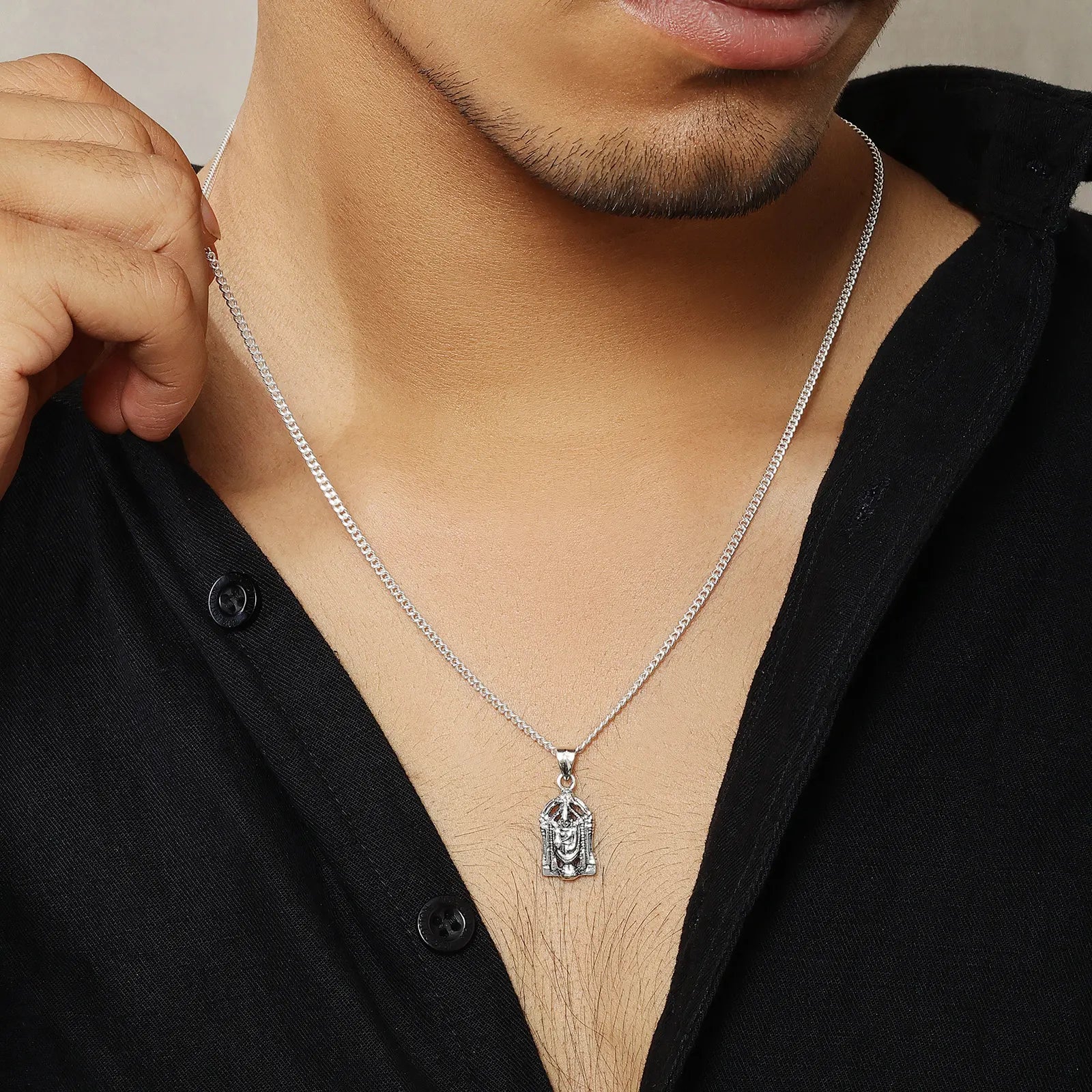 Pure Silver Tirupati Balaji Pendant - Tweov Jewels