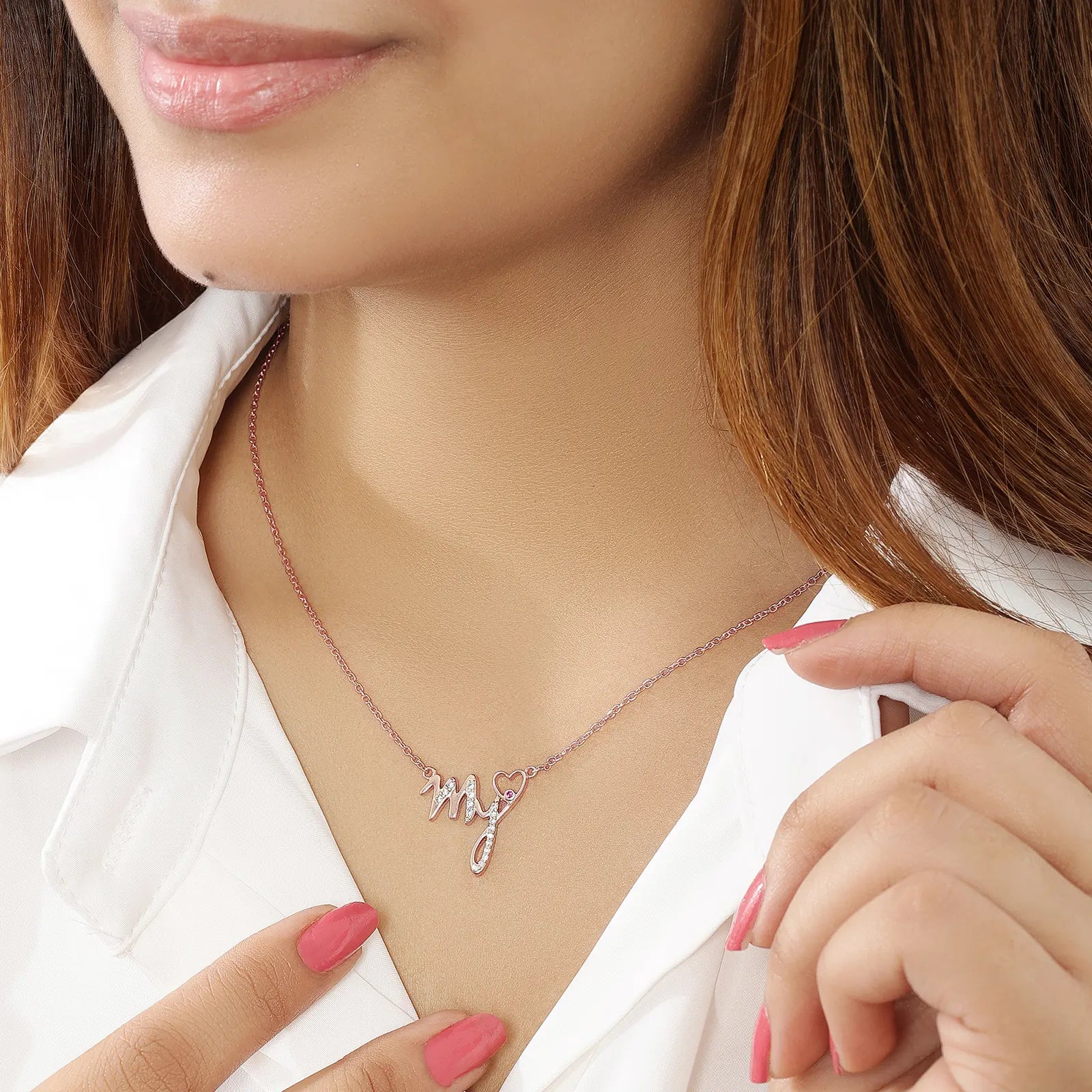 My Heart Rose Gold Silver Necklace - Tweov Jewels