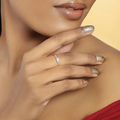Minimal CZ Heart Silver Ring - Tweov Jewels