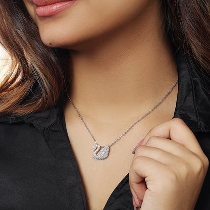 Swan Design Silver Pendant Necklace - Tweov Jewels
