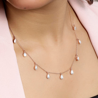 Gold Plated Drop Pearl Necklace - Tweov Jewels