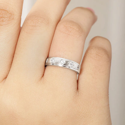 Silver CZ Band Ring for Women - Tweov Jewels