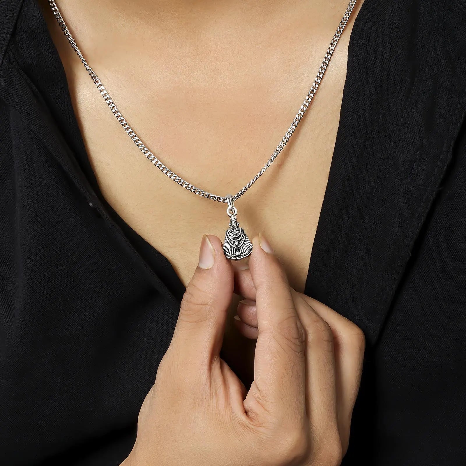 Pure Sterling Silver Khatu Shyam Locket - Tweov Jewels