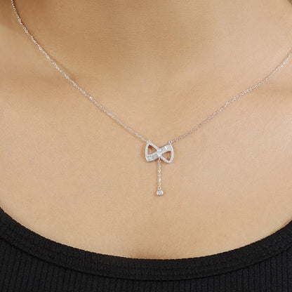 Elegant Bow Drop Necklace