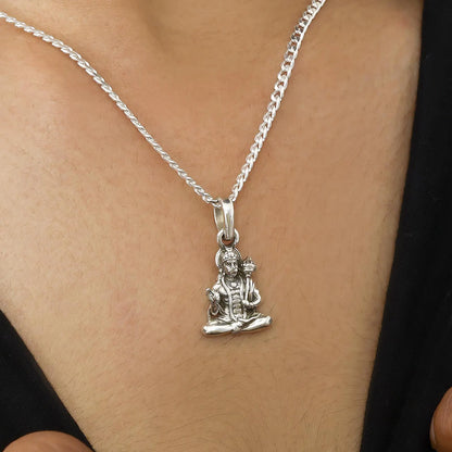 Oxidized Hanuman ji Silver Pendant - Tweov Jewels