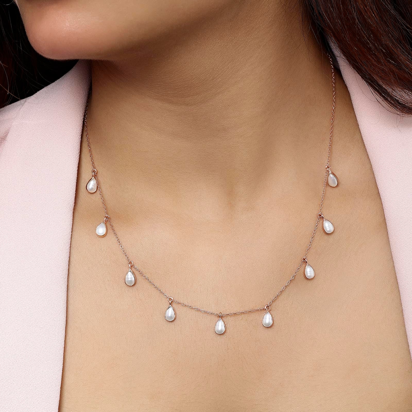 Gold Plated Drop Pearl Necklace - Tweov Jewels