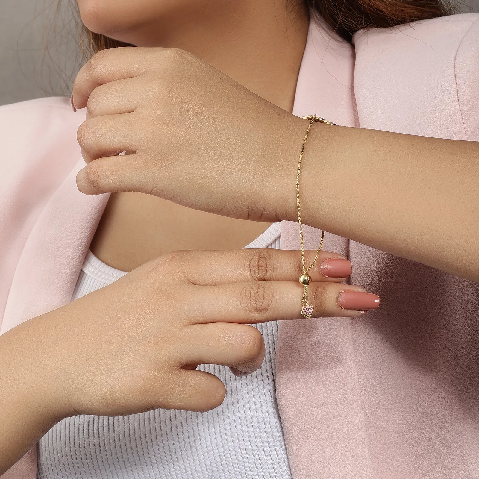 Pink Infinity Clover Bracelet For Women – Gold Plated 925 Sterling Silver