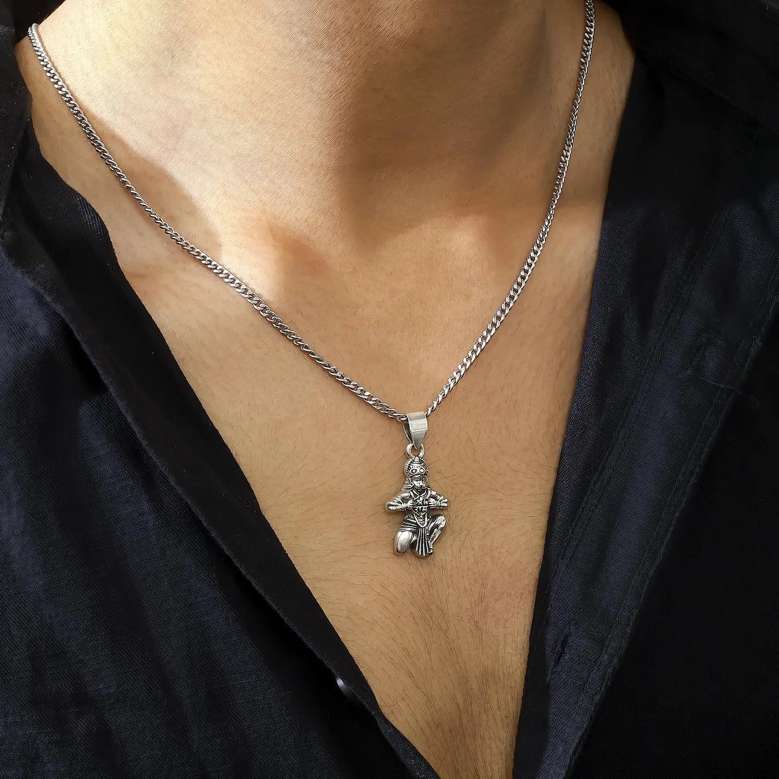 Pure Silver Hanuman Pendant - Tweov Jewels