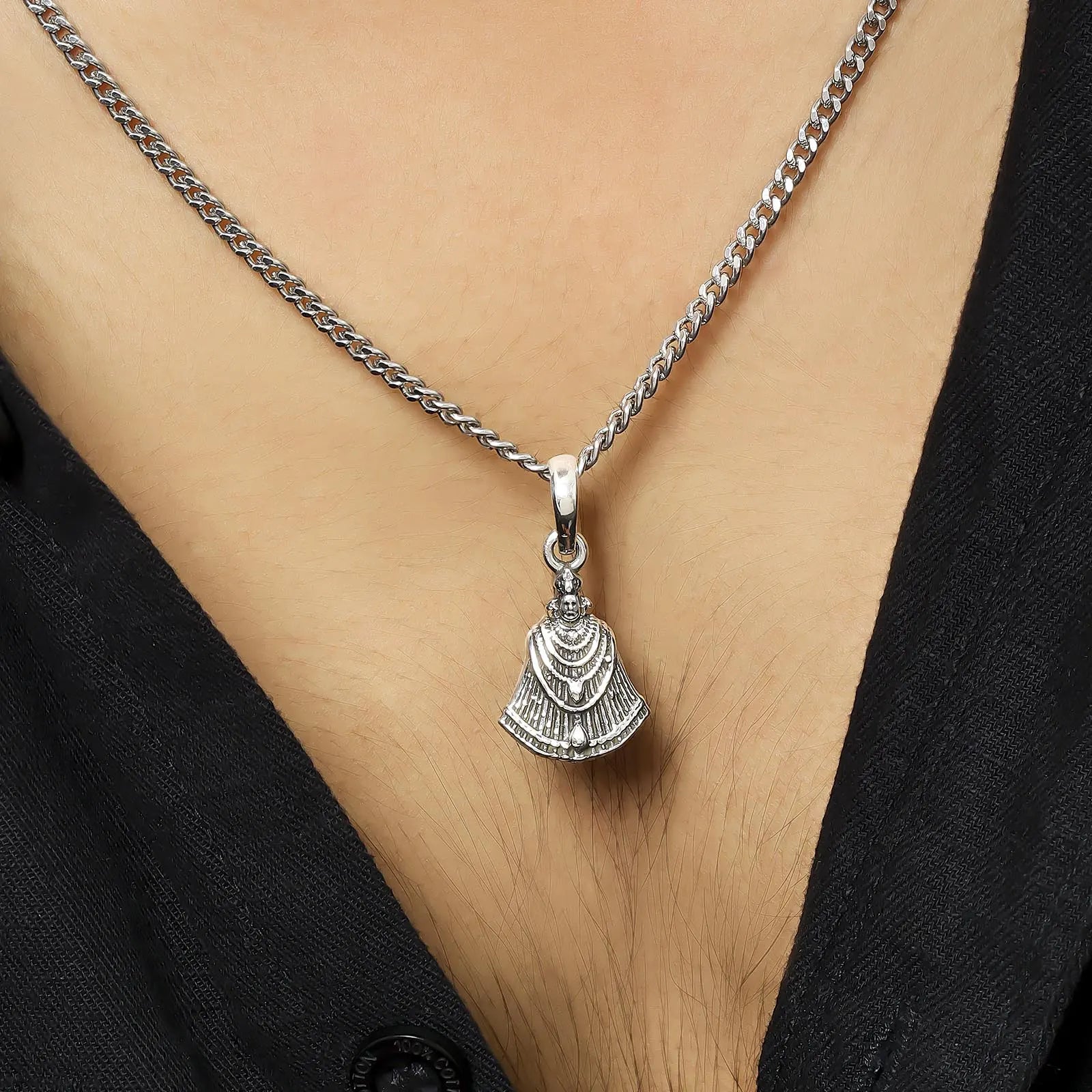 Pure Sterling Silver Khatu Shyam Locket - Tweov Jewels