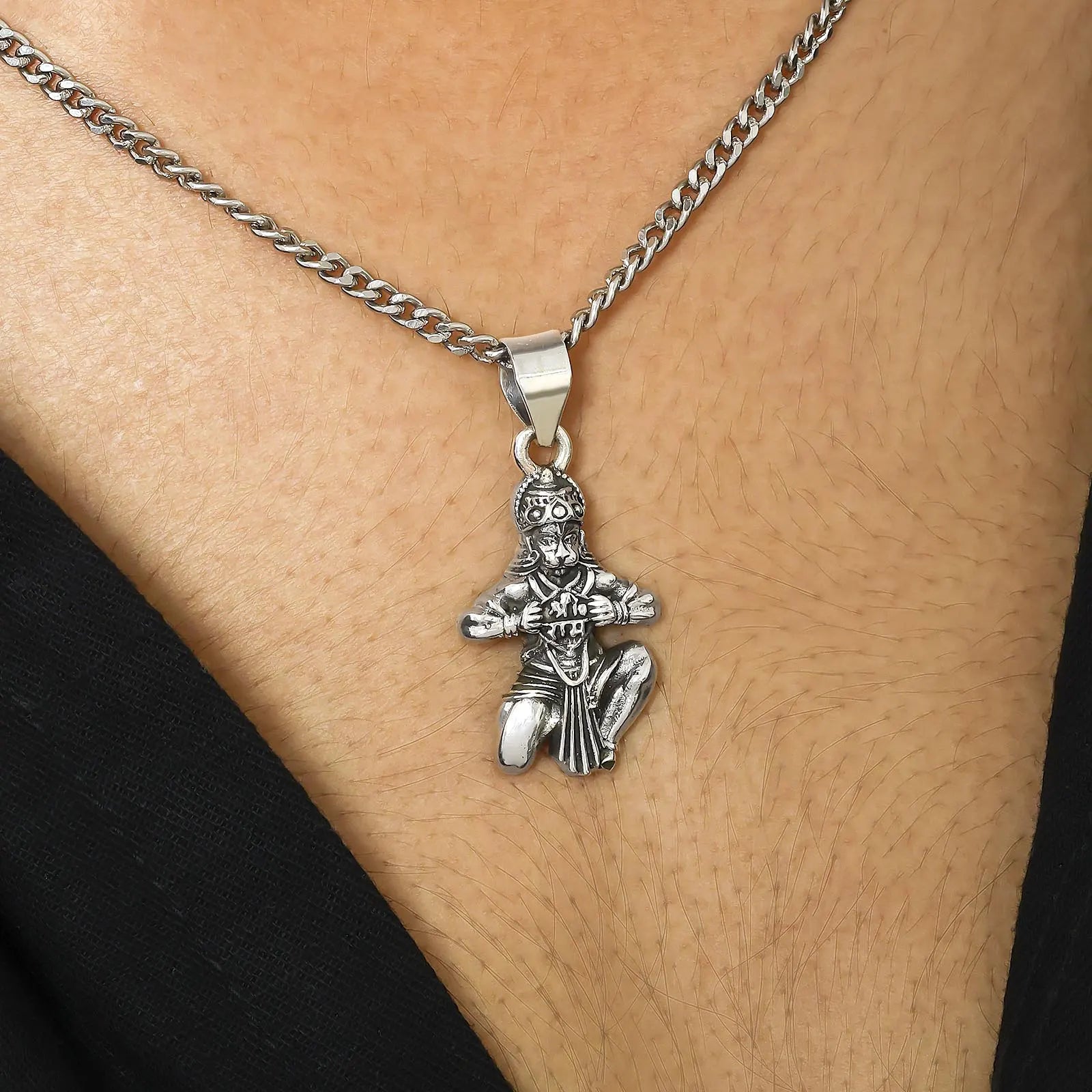 Pure Silver Hanuman Pendant - Tweov Jewels