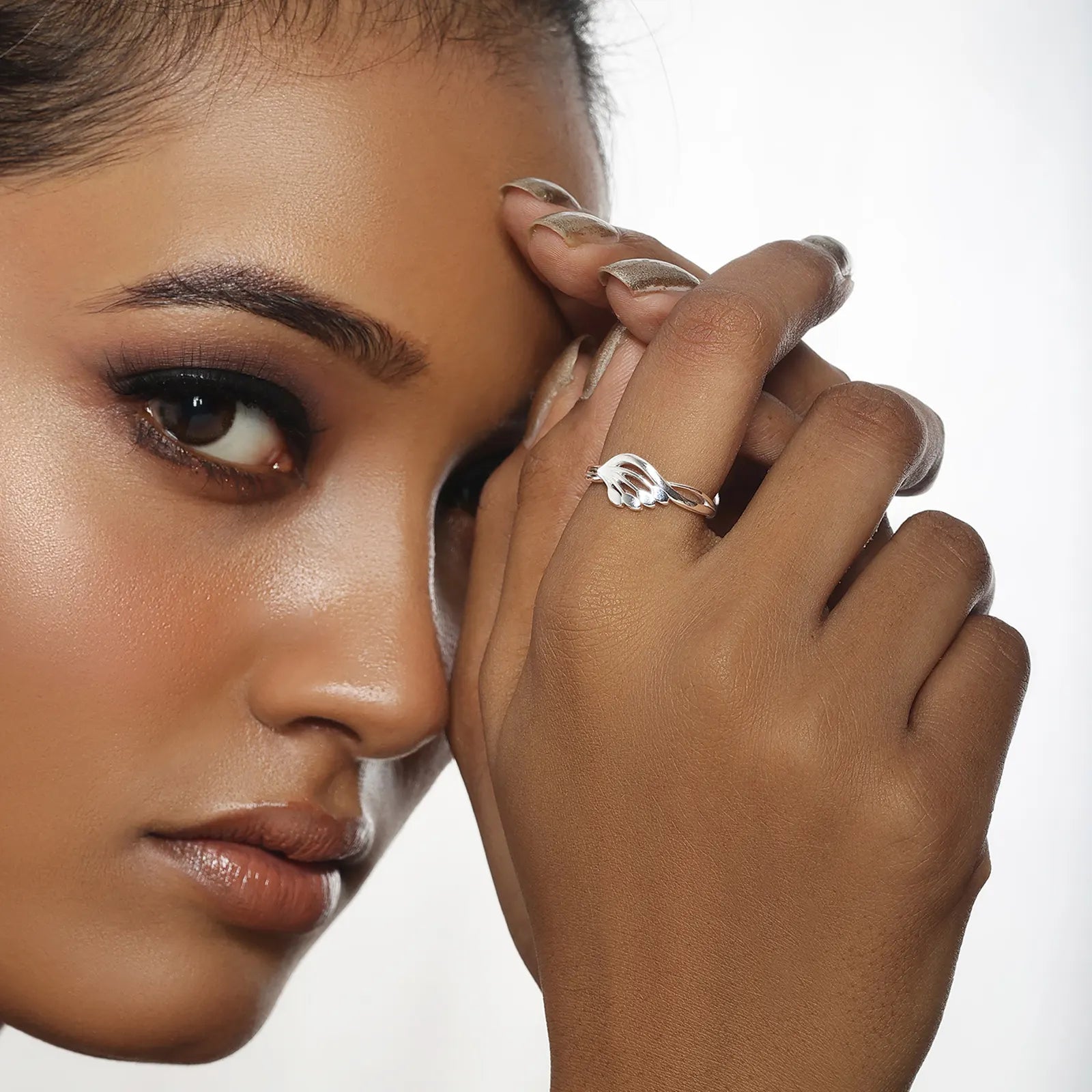 Wavy Petal Silver Ring - Tweov Jewels