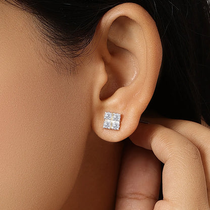 Square CZ Silver Stud - Tweov Jewels