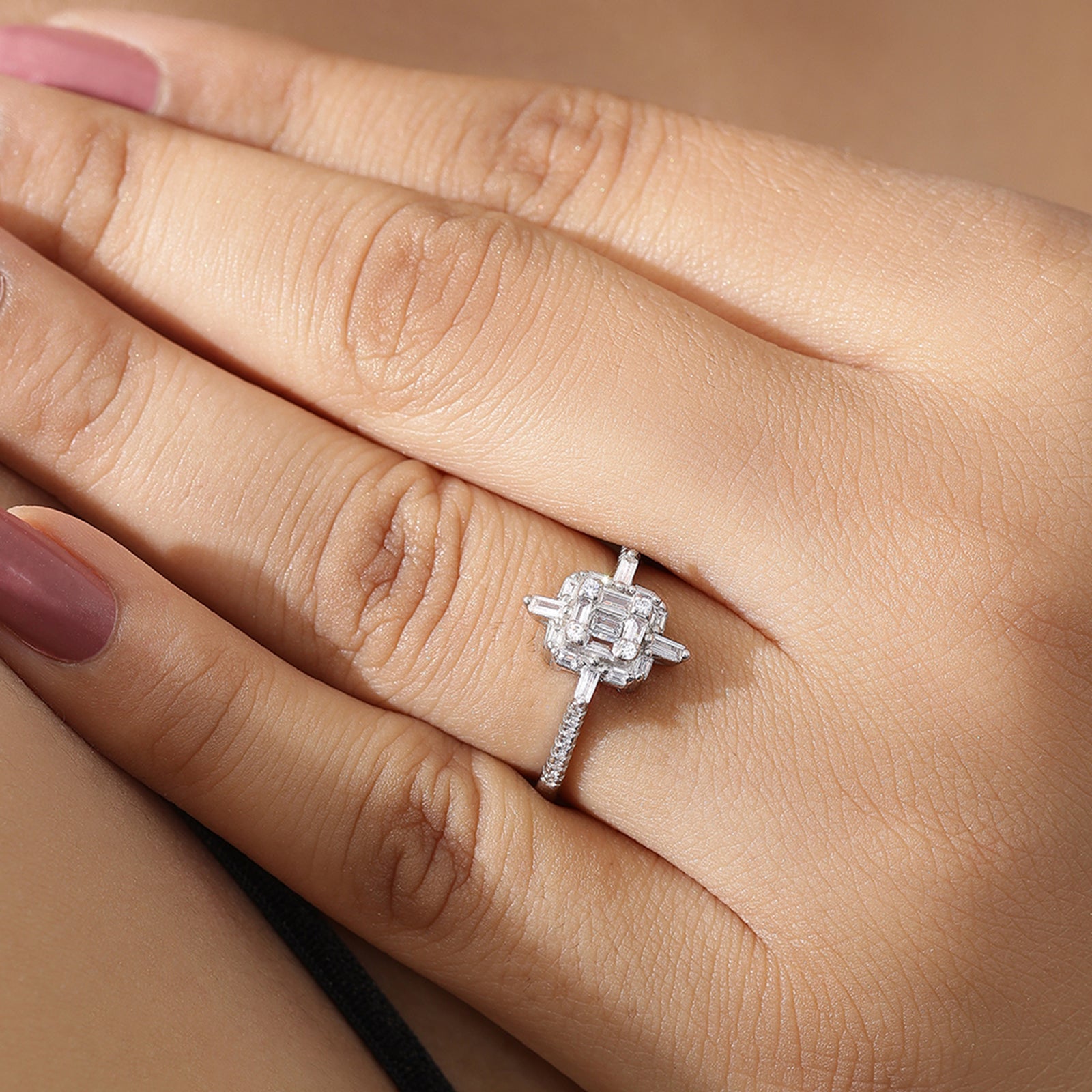 CZ Cocktail Halo Ring for Women - Tweov Jewels
