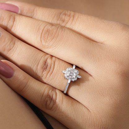 CZ Cocktail Halo Ring for Women - Tweov Jewels