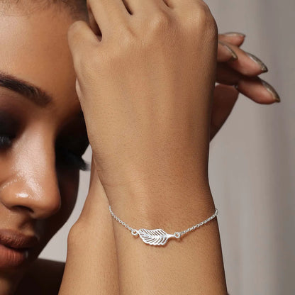 Pure 925 Sterling Silver Leaf Design Chain Bracelet - Tweov Jewels