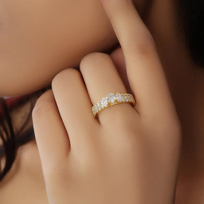 Gold Plated Solitaire CZ Stylish Silver Ring - Tweov Jewels