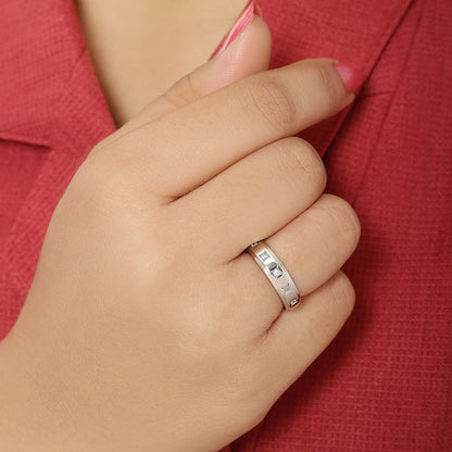 CZ Studded Starlight Silver Ring for Women - Tweov Jewels