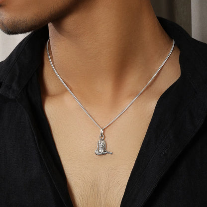 Silver Om Shivling Locket - Tweov Jewels