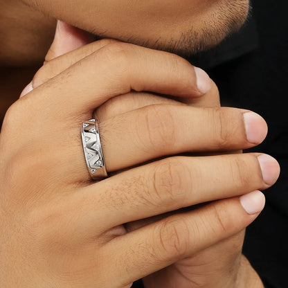 Silver CZ Wave Rings for Men - Tweov Jewels