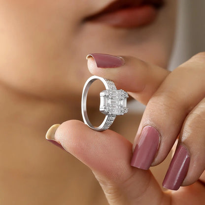 CZ Baguette Cluster Ring for Women - Tweov Jewels