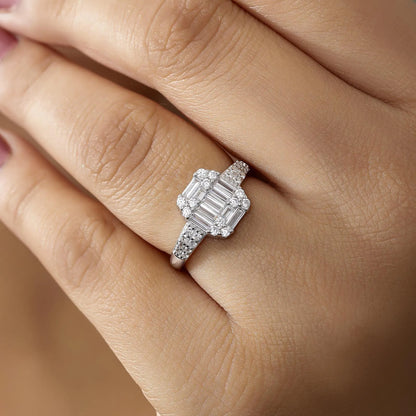 CZ Baguette Cluster Ring for Women - Tweov Jewels