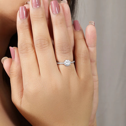 CZ Petite Halo Ring for Women