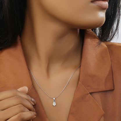 CZ Drop Pendant Chain for Women